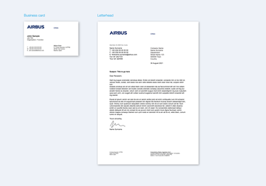 Airbus Crisa business card and letterhead Airbus Crisa business card and letterhead